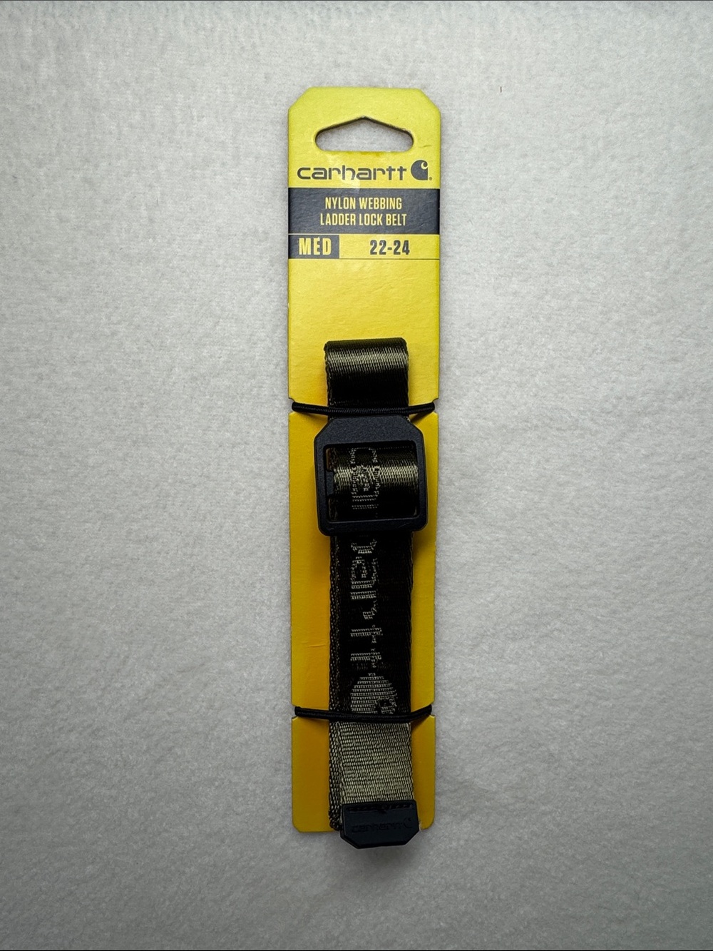 Carhartt Olive Green and Black Nylon Webbing Belt with Ladder Lock